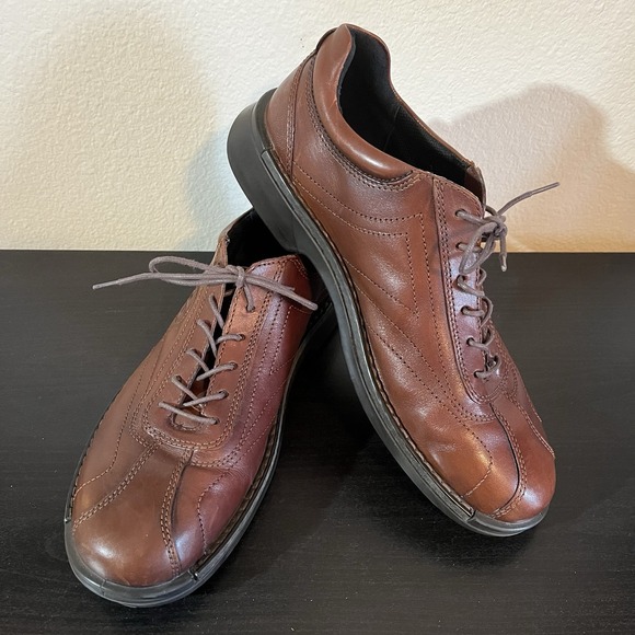 Ecco Mens Neoflexor Oxford  Cognac Lace Up Low Top Bicycle Toe US 9/9.5 EU 43‎ main image 8